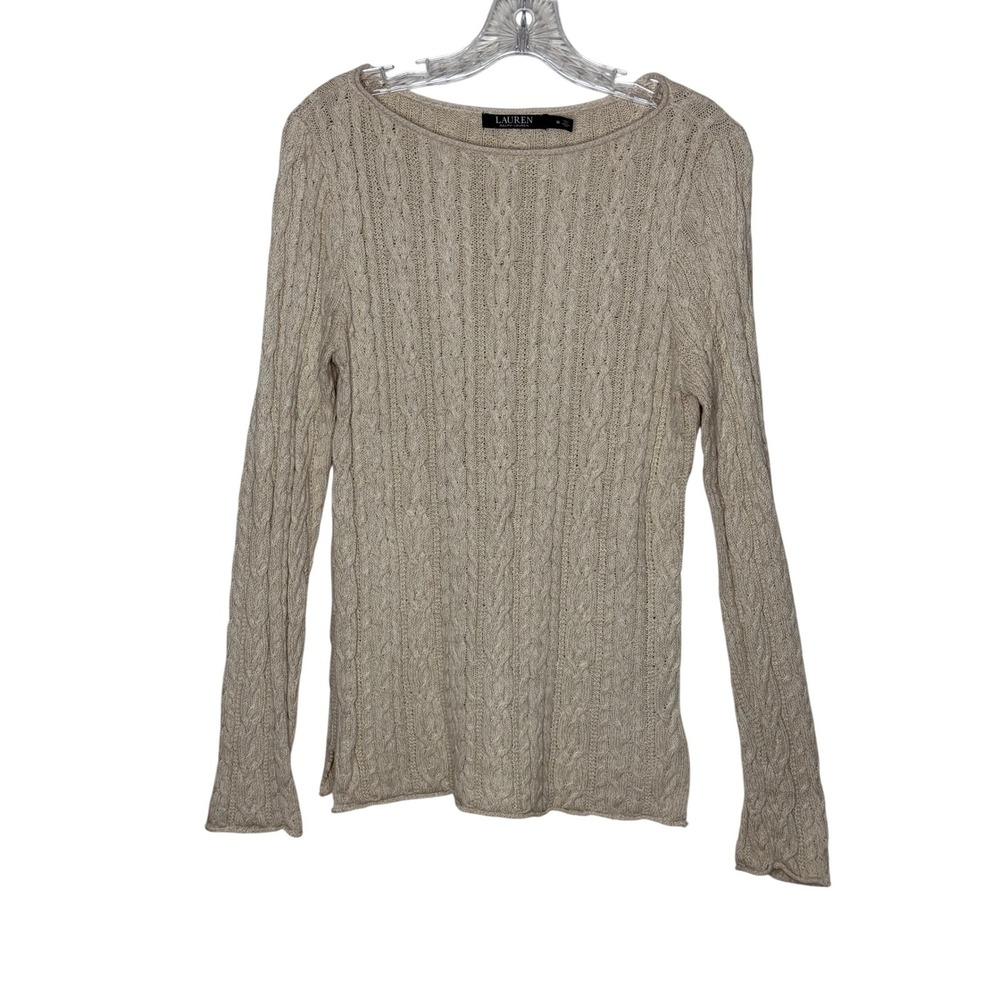 Lauren Ralph Lauren‎ Cable Knit Tunic Sweater Tunic Style Roll neck Classic READ